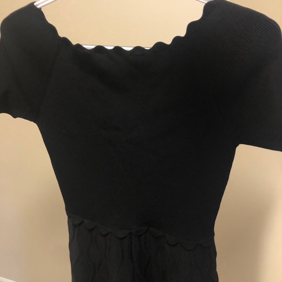 Sandro Black Knitted Scallop Dress - Size 38 (EU) - Picture 4 of 4